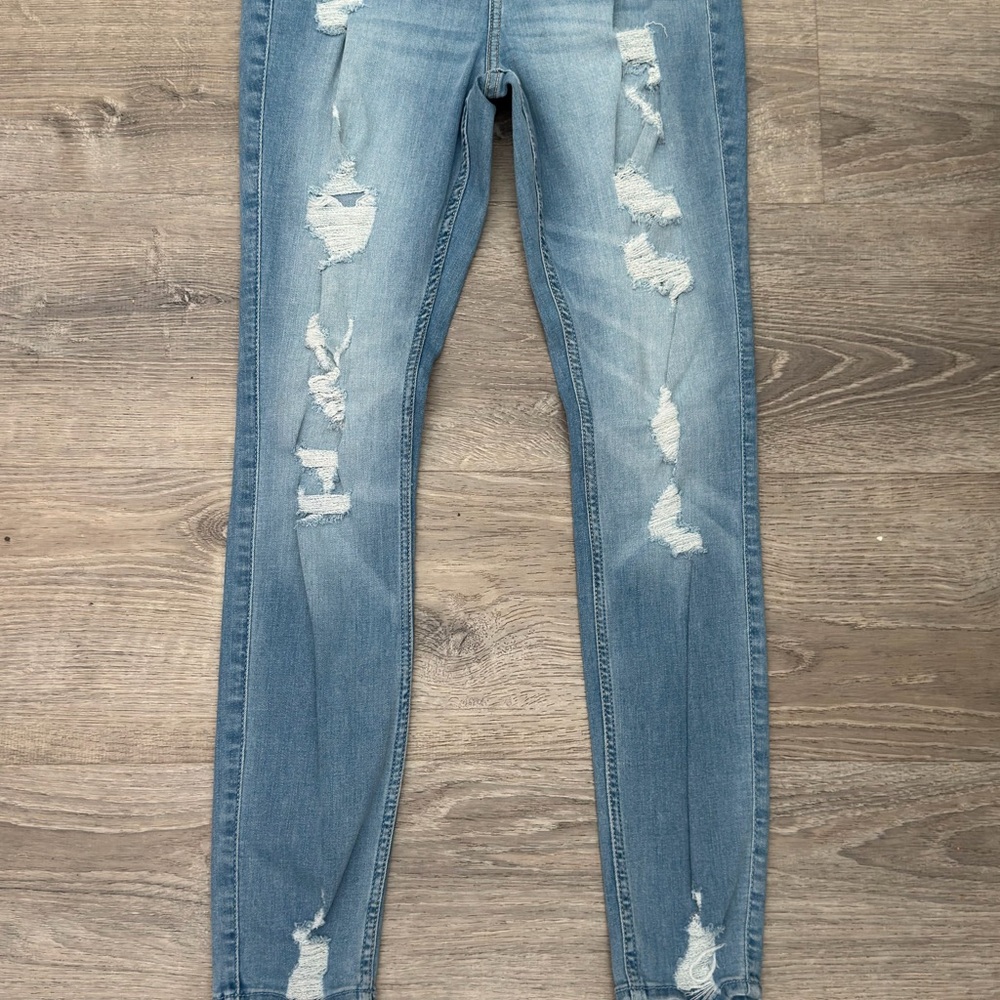 Hollister Light Blue Ripped Skinny Jeans